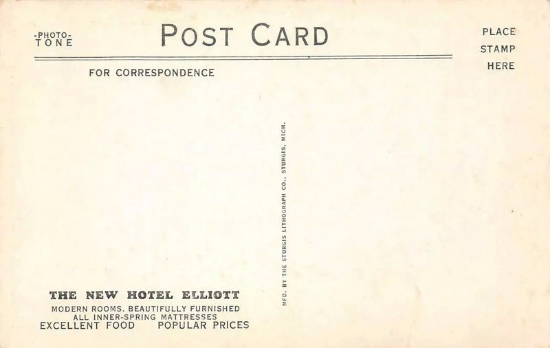 Hotel Elliott - Postcard Back